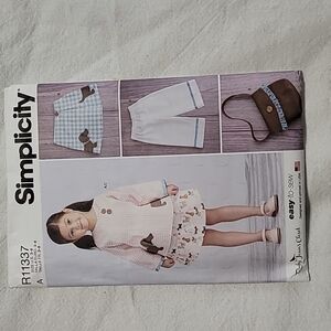 Simplicity Children's Jacket,  Skirt,  Cropped Pants And Purse